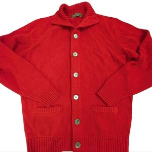 Reserve Patrick James Lambswool Lanford Cardigan, Large, Red